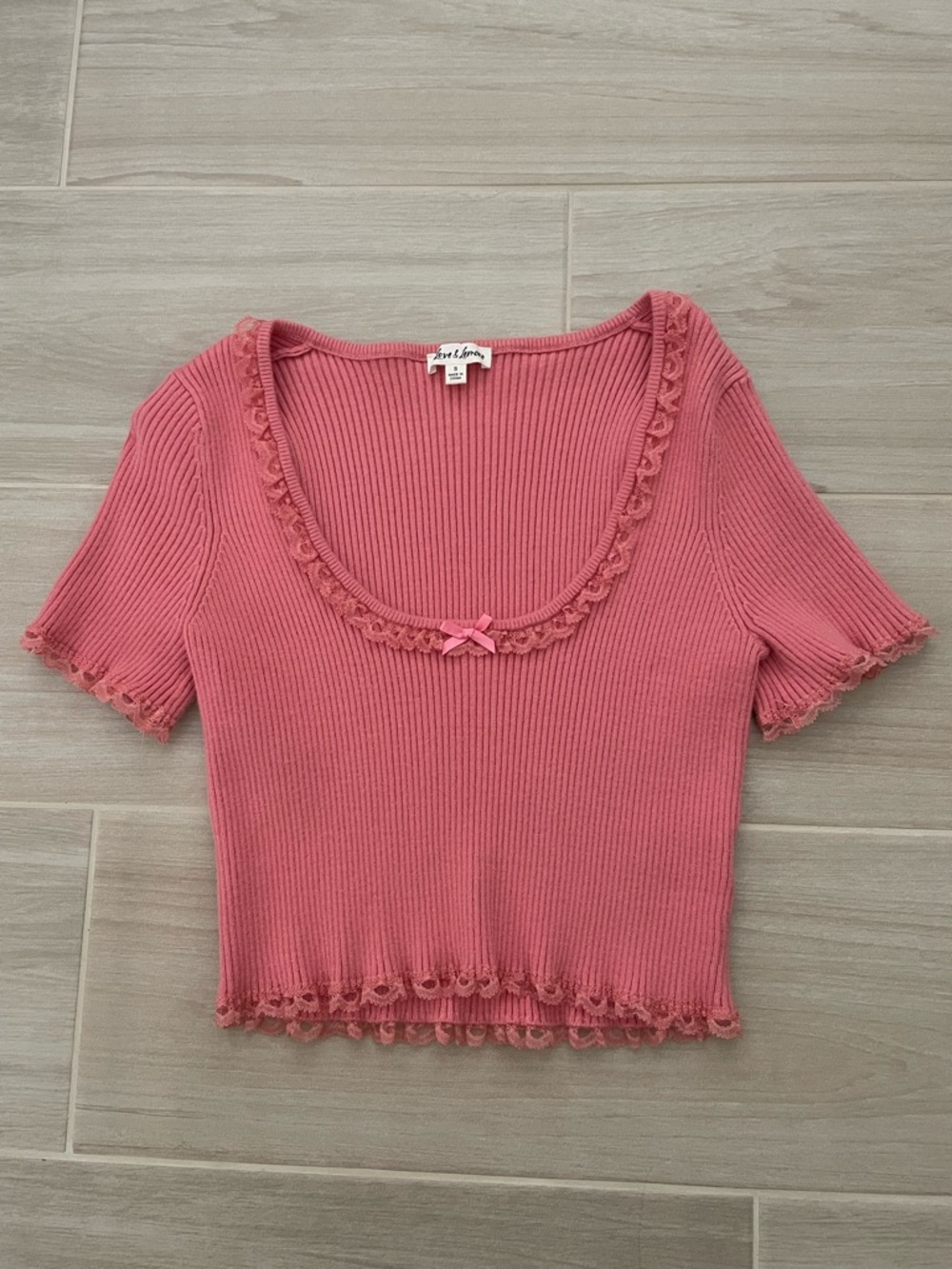 For Love & Lemons pink top